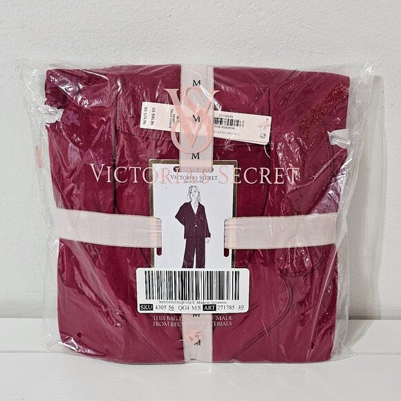 Victoria's Secret Modal Soft Bow Long Pajama Set - Red Lacquer - Size M/Short - Picture 2 of 4